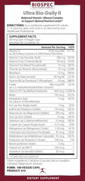 BioSpec Nutritionals Ultra Bio-Daily II – Multivitamínico y Mineral Diario con Magnesio Malato, Vitaminas B Metiladas, Vitamina K2 MK-7, 180 Cápsulas