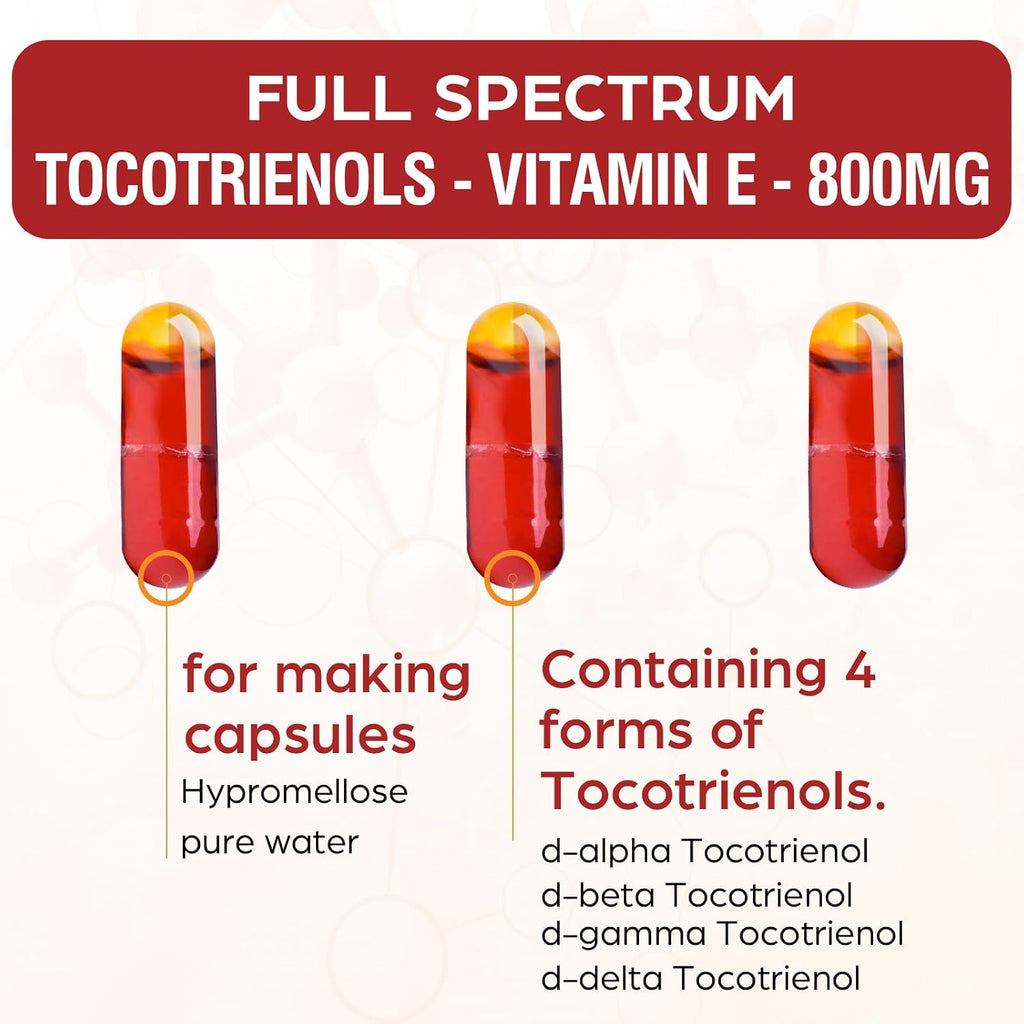 Kroppssund Tocotrienol Supplement 800mg - Vitamina E con Tocotrienoles - 60 Cápsulas Líquidas