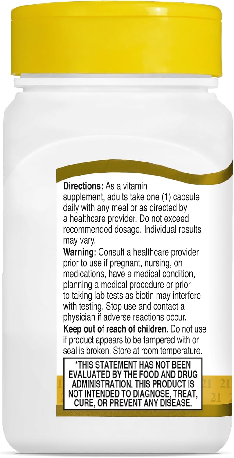 21st Century Biotina 5000 mcg, 110 Cápsulas