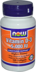 NOW Foods Vitamina D-3 5.000 UI 120 Cápsulas Blandas