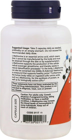 Now Foods L-Metionina 500 mg 100 Cápsulas