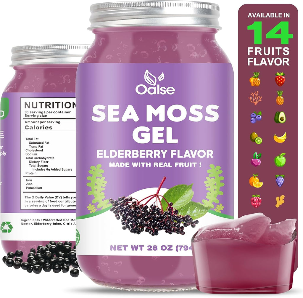 Gel de Musgo de Mar Salvaje (Wildcrafted) - Suplemento Natural para Niños y Adultos - 18.5 oz (524 g) Original