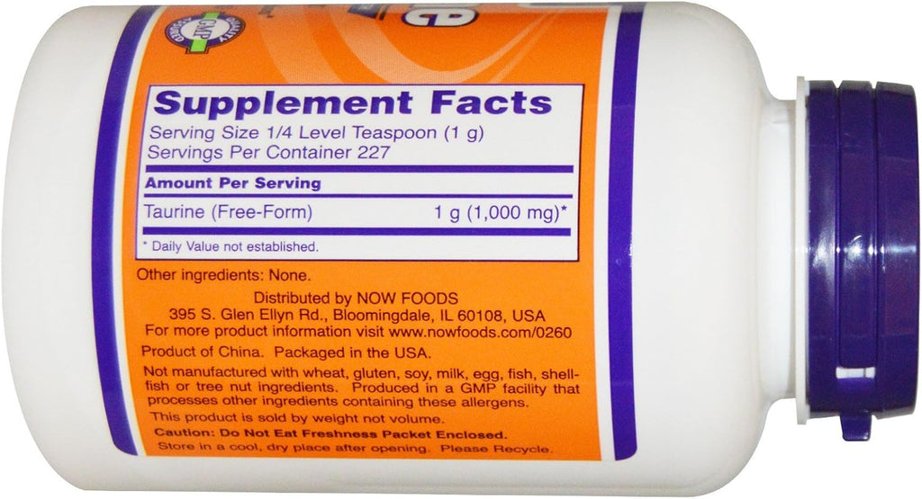 NOW Foods Taurina en Polvo, 226 g (2 Envases)