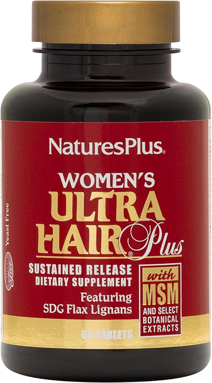 NaturesPlus Women's Ultra Hair Plus - 60 Comprimidos de Liberación Sostenida (Pack de 2)