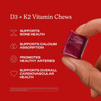 Humann Vitamina D3 + K2 Comprimidos Masticables - 5000 UI, Sabor Bayas, 30 unidades