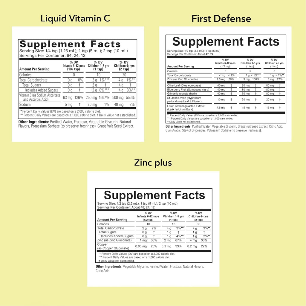 ChildLife Essentials Immune Support 3-Pack - Vitamina C, Zinc y First Defense