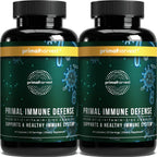Primal Harvest Primal Immune Defense: 10-en-1 Apoyo Inmunitario con Probióticos, Zinc, Vitaminas C, B6, D3 y K2 - 60 Cápsulas (Pack de 2)