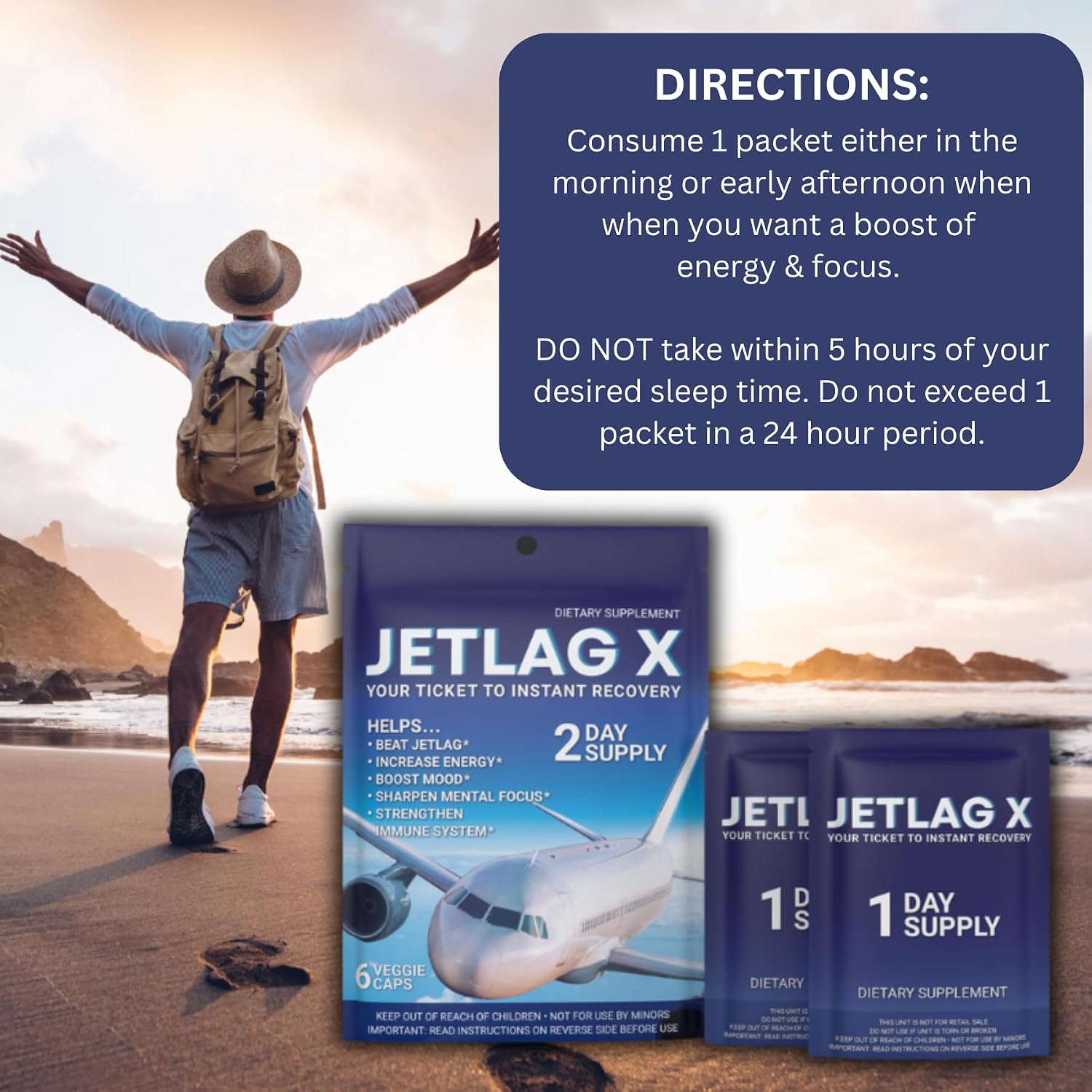 ROCK SOLID JETLAG X - Complemento Alimenticio para Jet Lag