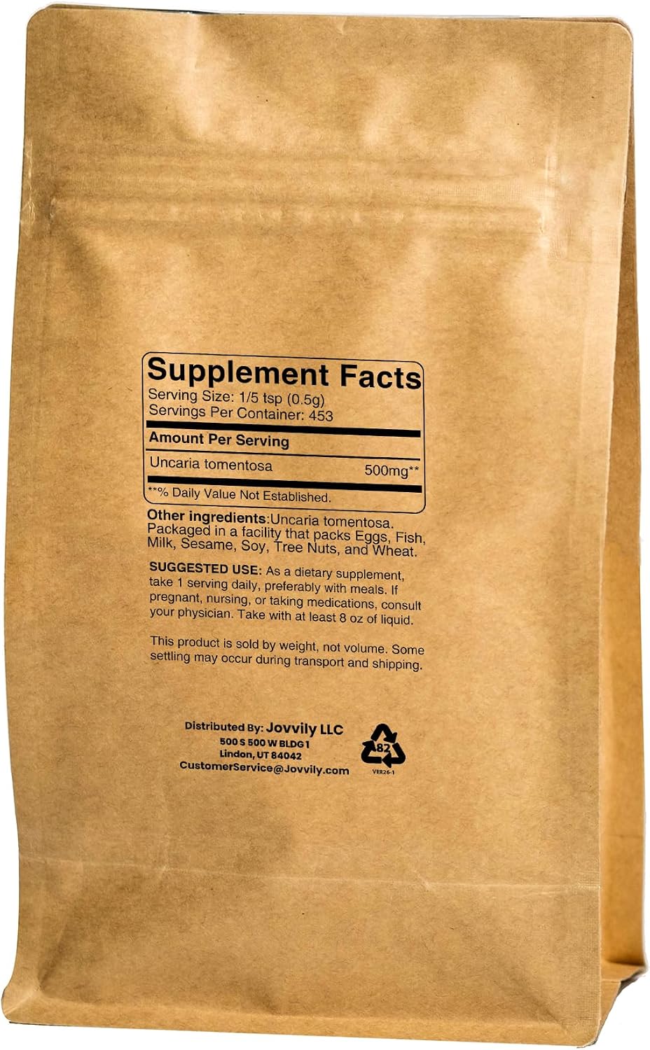 Jovvily Cat's Claw Bark - Herbal Supplement, 8 oz (227 g)