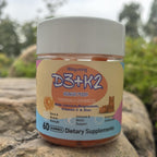 Vitamin D3 K2 Gummies, Vitamina D3 10000 UI con K2 200 mcg, Vitamina C, Calcio, Magnesio, Zinc, Apoyo para Huesos, Articulaciones, Músculos, Nervios y Sistema Inmunológico (60, Naranja, Sin Azúcar)