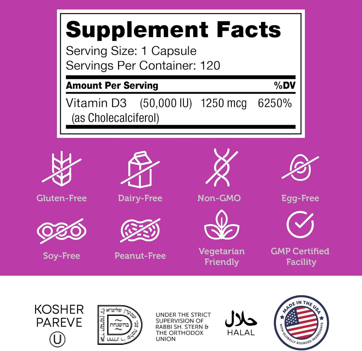 Zahler - Advanced Vitamin D3 50000 IU – Contribuye al funcionamiento normal de los músculos. – Image 5