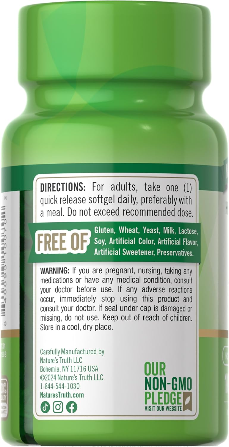 Nature's Truth Vitamina D3 10.000 UI – 100 Cápsulas Blandas
