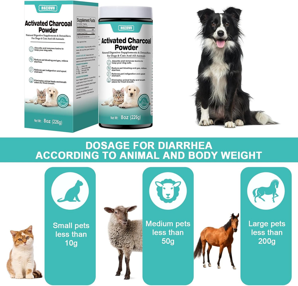 Carbón Activado para Perros, Gatos y Mascotas (Polvo, 227 g) – Image 3