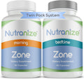 Nutranize Zone Sistema Twin-Pack - Cápsulas Matutinas y Nocturnas con Magnesio, Vitamina D3, K2 MK7, Metilfolato, Cromo y Melatonina - 30 Días (120 Cápsulas)