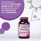 Bluebonnet EarthSweet Vitamina D3 1000 UI - 90 Comprimidos Masticables Sabor Frambuesa