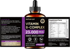 Venture Pal Vitamin B Complex Liquid Drops, B12 Metilcobalamina | B9 Fólico | B1,B2,B3,B5,B6,B7 - Vitamina C, Colina, Inositol, Apoyo Inmunológico y Metabolismo Energético, Cerebro y Corazón
