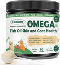 Omega 3 Fish Oil for Dogs, Dog Fish Oil Powder, Wild Caught Fish Oil, EPA&DHA, Krill Oil, Kelp, Dog Skin and Coat Supplement, Anti Itch & Shedding, Support Dry Skin, Joint Health, Dog Allergy Relief