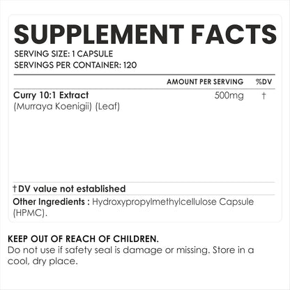 Cápsulas de Extracto de Hoja de Curry 500 mg | AMALTH – Image 3