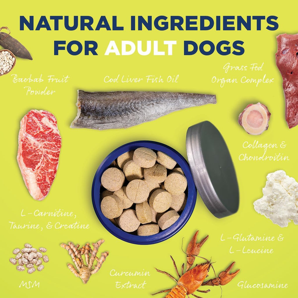 Vetericyn All-in 1 Suplemento Multifuncional para Perros | Enzimas Digestivas + Glucosamina y Condroitina para Huesos y Articulaciones + Vitaminas, Antioxidantes, Prebióticos, Probióticos y Omega. 90 Comprimidos