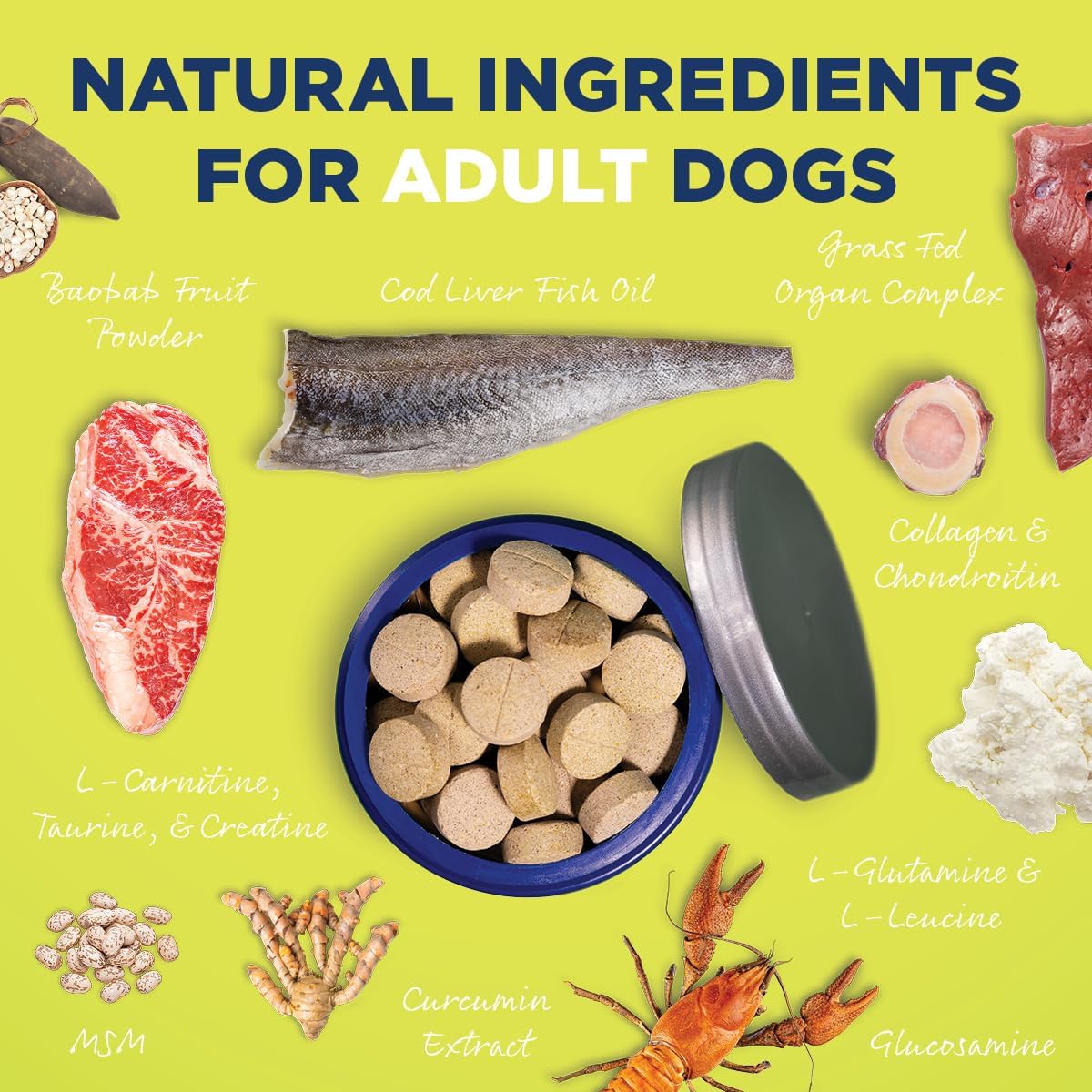 Vetericyn All-in 1 Suplemento Multifuncional para Perros | Enzimas Digestivas + Glucosamina y Condroitina para Huesos y Articulaciones + Vitaminas, Antioxidantes, Prebióticos, Probióticos y Omega. 90 Comprimidos