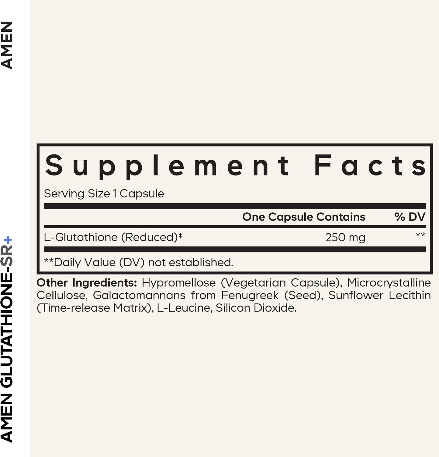 Amen Glutathione-SR+ Suplemento de Glutatión de Liberación Sostenida, 60 Cápsulas
