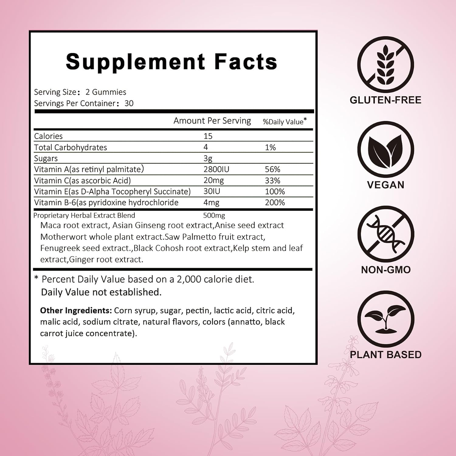 Laicuherb BBL Gummies para Mujeres Curvas - Sabor a Bayas, Gomitas con Vitaminas A, C, E y B6, 60 unidades, Forma de Oso, Mezcla Herbal