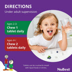 NuBest Tall Kids - Vitaminas masticables para niños de 2 a 9 años - Apoya la fortaleza ósea, salud general e inmunidad - 90 comprimidos sabor baya - Sin azúcar