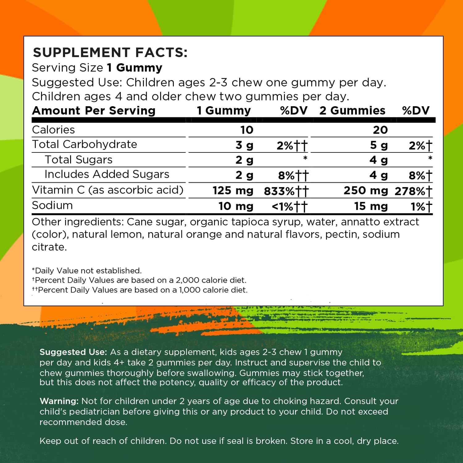 Swanson Kids Gummies de Vitamina C - 60 Gomitas Sabor Naranja