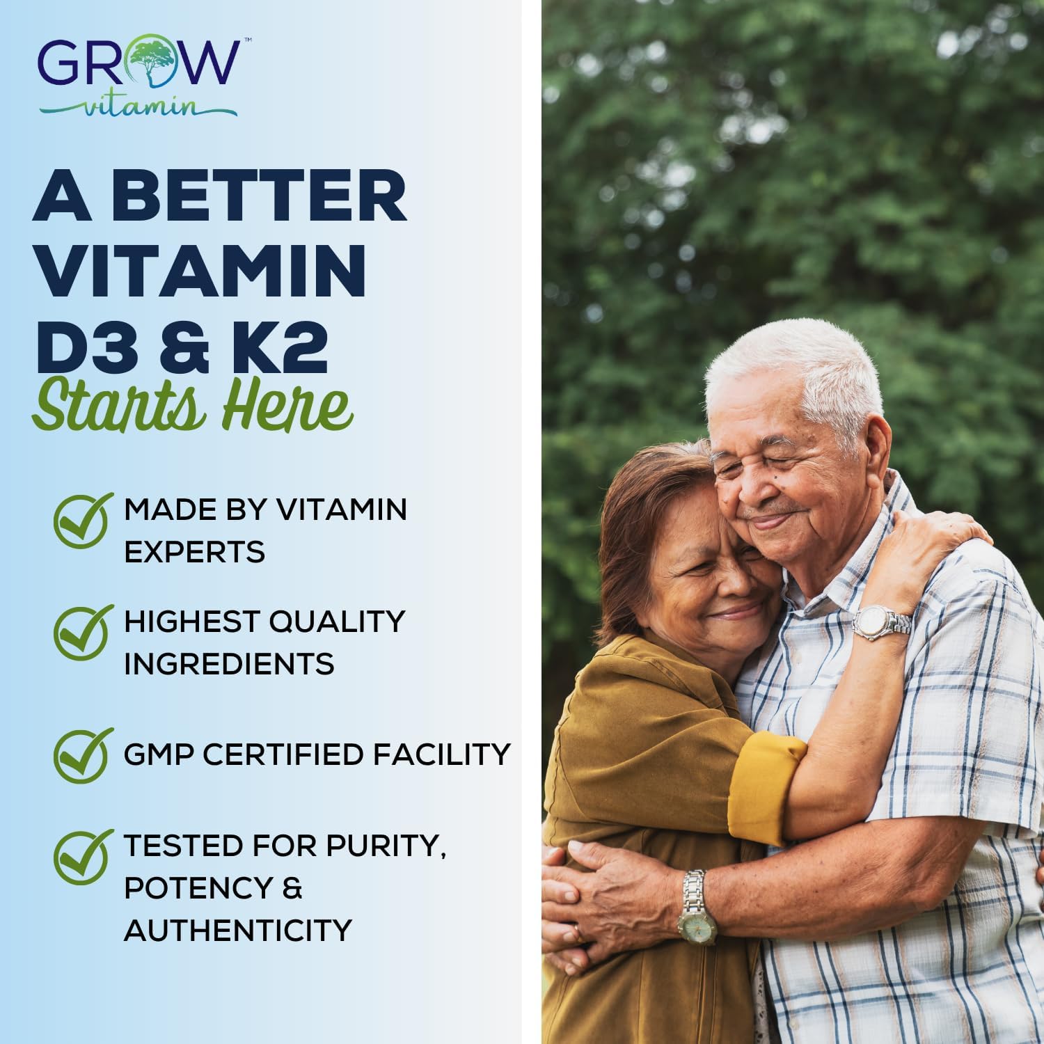 grow vitamin D3 K2 con MCT Oil - 10.000 UI D3, 100 mcg K2 MK-7, Calcio, Zinc, BioPerine, Magnesio - 60 Cápsulas
