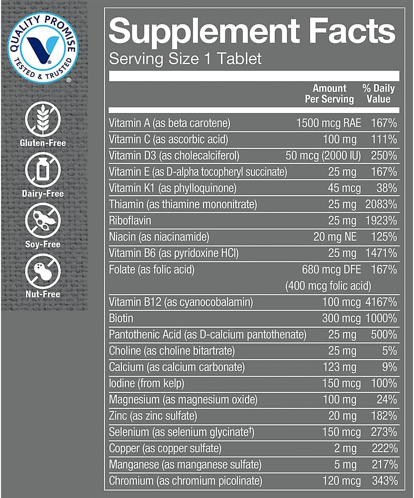 The Vitamin Shoppe One Daily Multivitamínico para Hombres, 180 Comprimidos