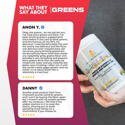 Core Nutritionals Greens - Mezcla Premium de Superfoods Rojos y Verdes con Probióticos, Enzimas Digestivas y Antioxidantes - – Image 6