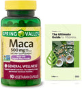 Spring Valley Maca Root 500mg Cápsulas, Maca Orgánica para Mujeres y Hombres