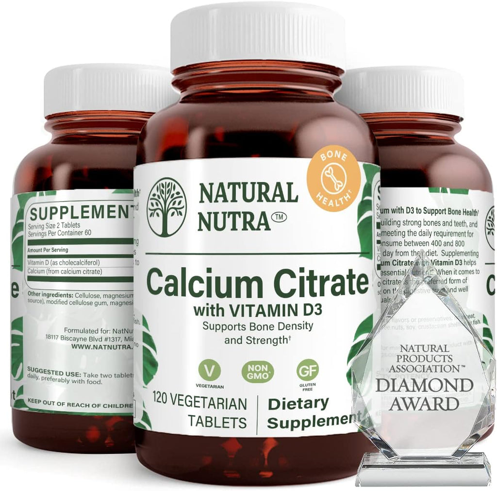 Natural Nutra Citrato de Calcio con Vitamina D3 - 120 Comprimidos