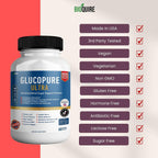 BIOQUIRE Gluco Pure Ultra - Suplemento dietético, 60 cápsulas