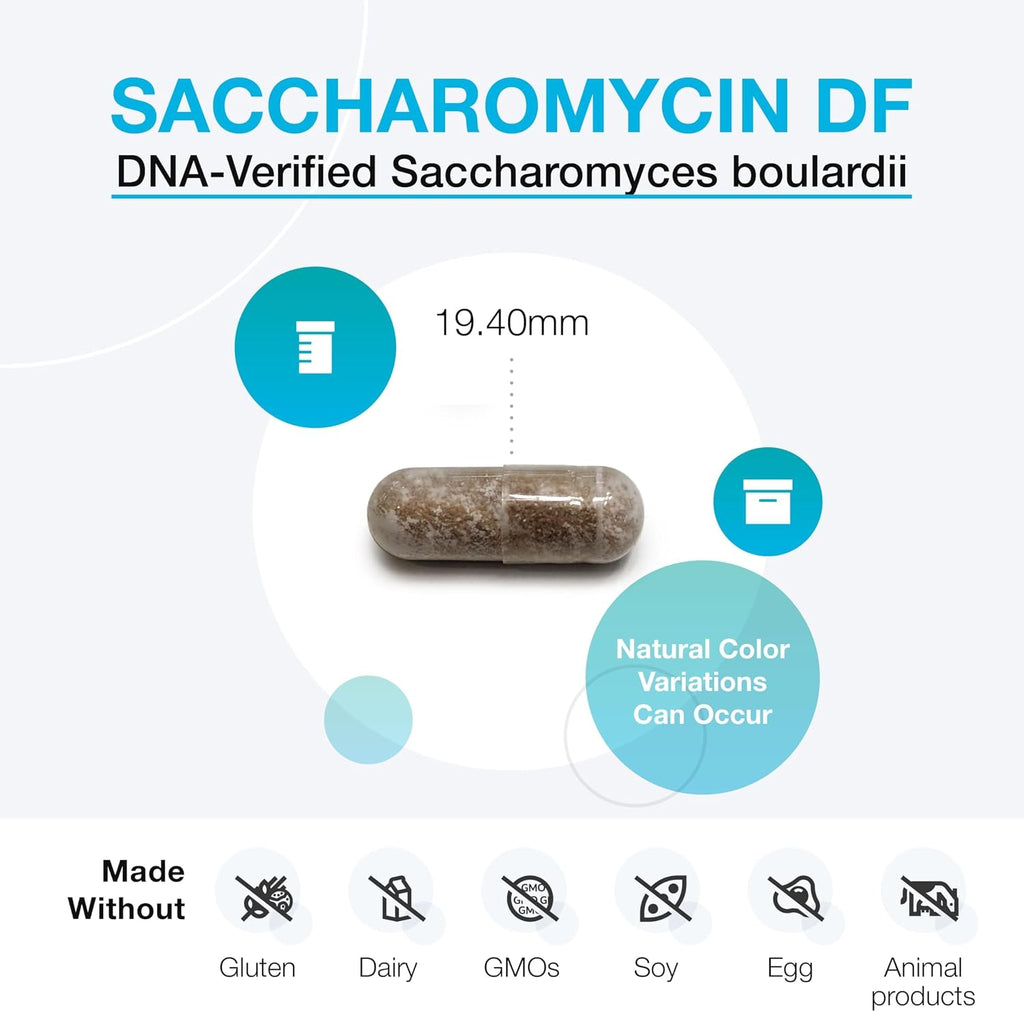 XYMOGEN Saccharomycin 10B - 50 mg Saccharomyces boulardii - 60 Cápsulas