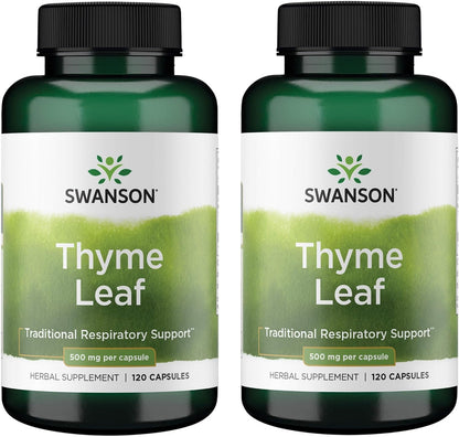 Swanson Hoja de Tomillo 500 mg - 120 – Calidad del fabricante: Opta por marcas con buena reputación y que sigan – Image 1
