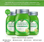 Sea Moss Raw Gel Natural con Irish Sea Moss - Apoyo Inmunológico y Digestivo - 425g (15 oz) - Sabor Manzana Verde