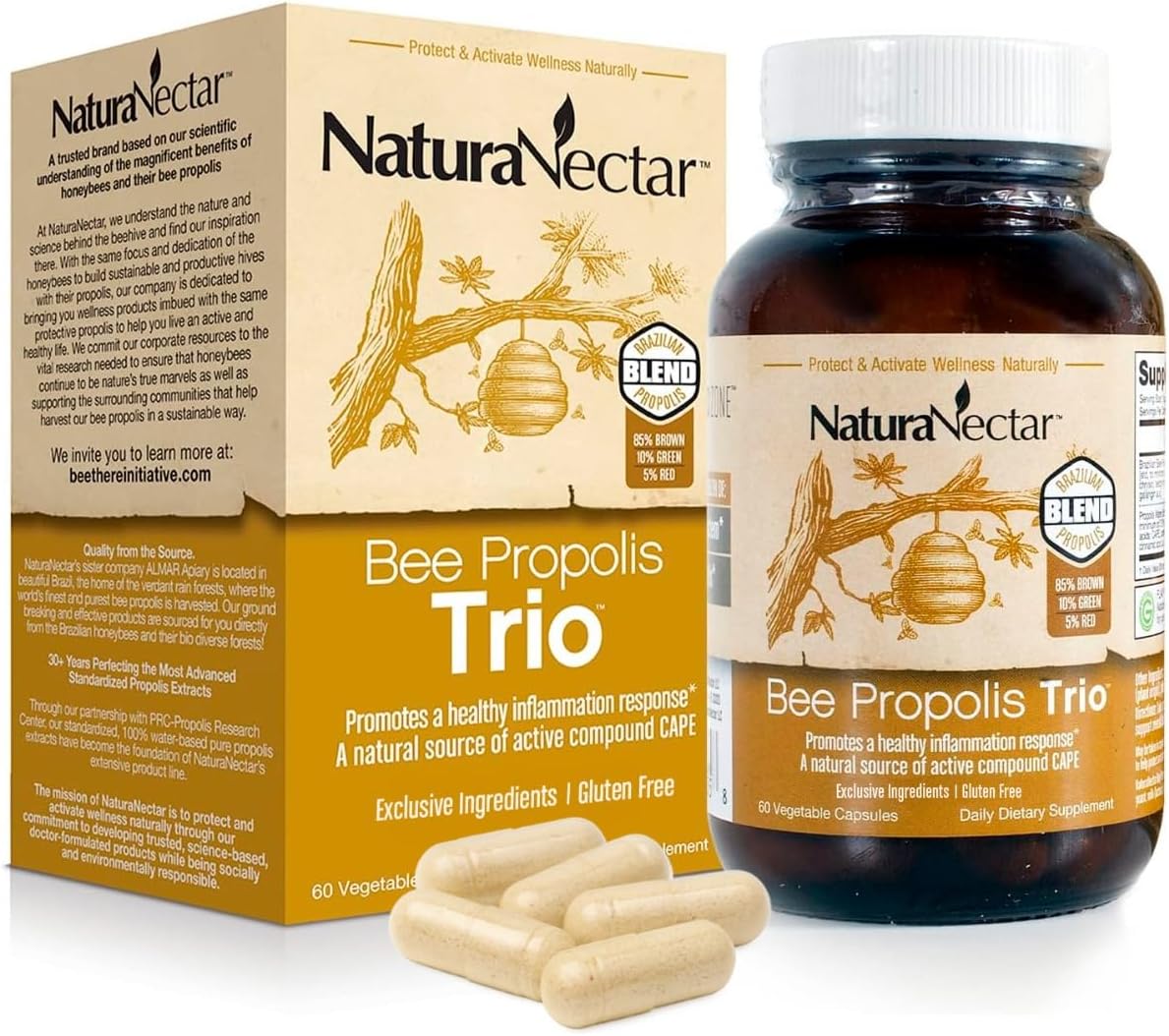 NaturaNectar - Bee Propolis Trio Capsules, 60 ct.