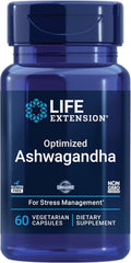 Life Extension Optimized Ashwagandha - Suplemento para el Estrés, Memoria y Concentración, 60 Cápsulas