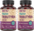 DEVA Tributirina Vegana 500 mg - Precursor de Butirato, 90 Cápsulas (Pack de 2)