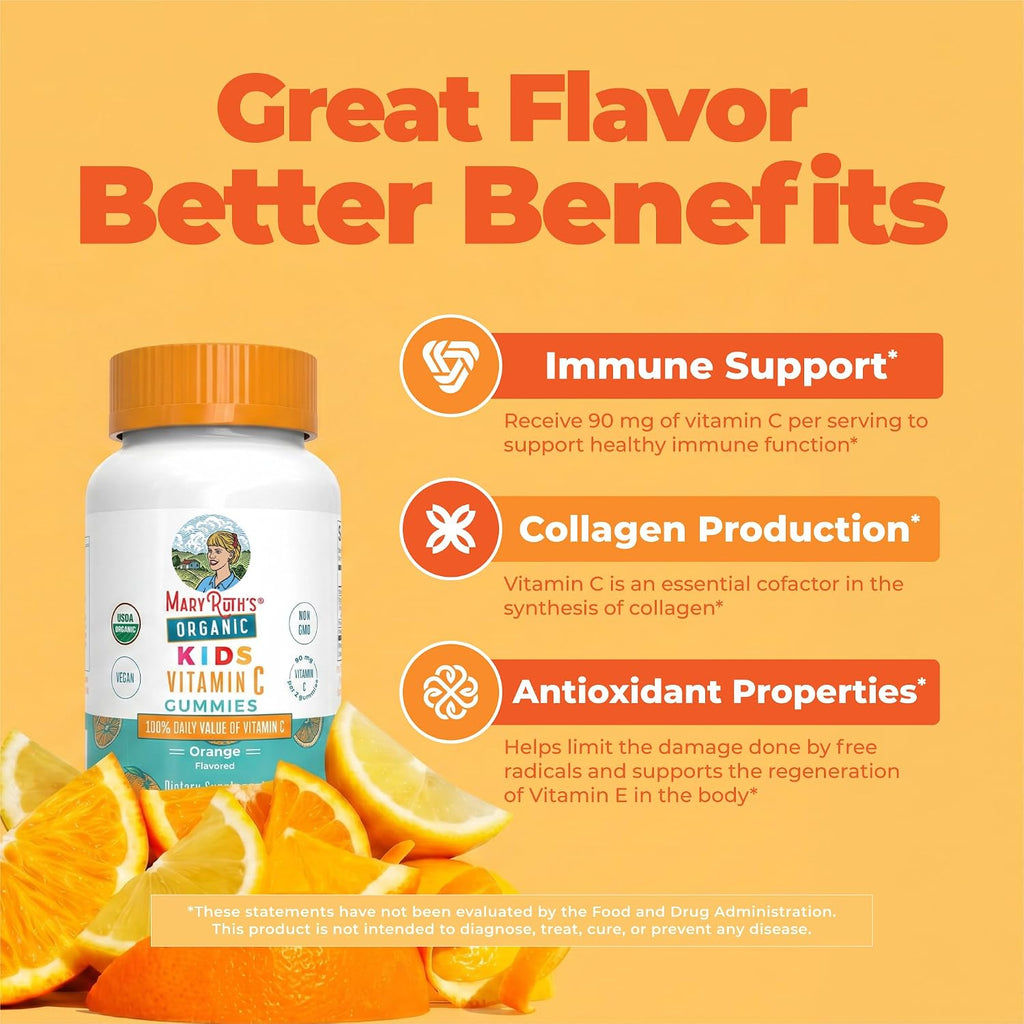 MaryRuth's Gominolas de Vitamina C para Niños - Orgánicas, Veganas, 60 Gominolas