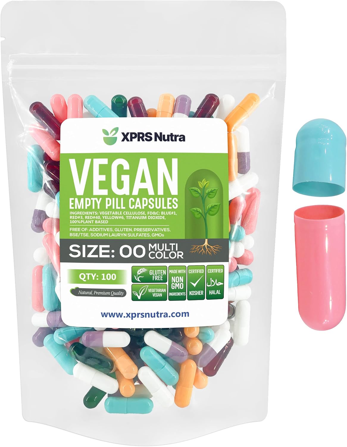 XPRS Nutra Cápsulas Vacías Veganas Tamaño 00 - 100 Unidades
