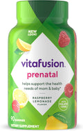 Vitafusion Prenatal Gummies - Vitaminas Prenatales en Gominolas, Sabor Frambuesa Limón, 90 Unidades