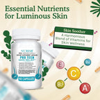 Acné Suplemento para Adolescentes con Vitaminas A, B, C, E y Biotina para una Piel Clara y Radiante, Apoya la Producción Equilibrada de Grasa - Sin Gluten, 60 Cápsulas