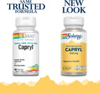 Solaray Capryl - Ácido Caprílico con Calcio, Magnesio y Zinc, 100 Cápsulas