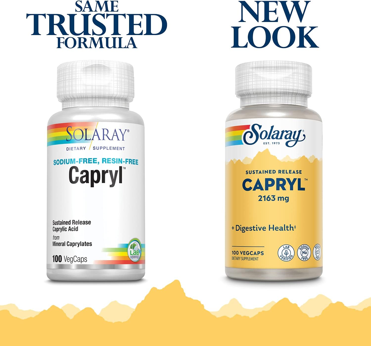Solaray Capryl - Ácido Caprílico con Calcio, Magnesio y Zinc, 100 Cápsulas