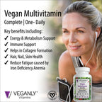 Vegano Multivitamínico One-Daily – Apoyo Nutricional para Veganos y Vegetarianos, 90 Comprimidos