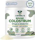 Bovine Colostrum Supplement Powder 50% IgG Premium Bovine Colostrum for Gut Health Support, Immune Support, Muscle Recovery & Overall Wellness, Grass Fed, Non-GMO, Unflavored, 60 Servings