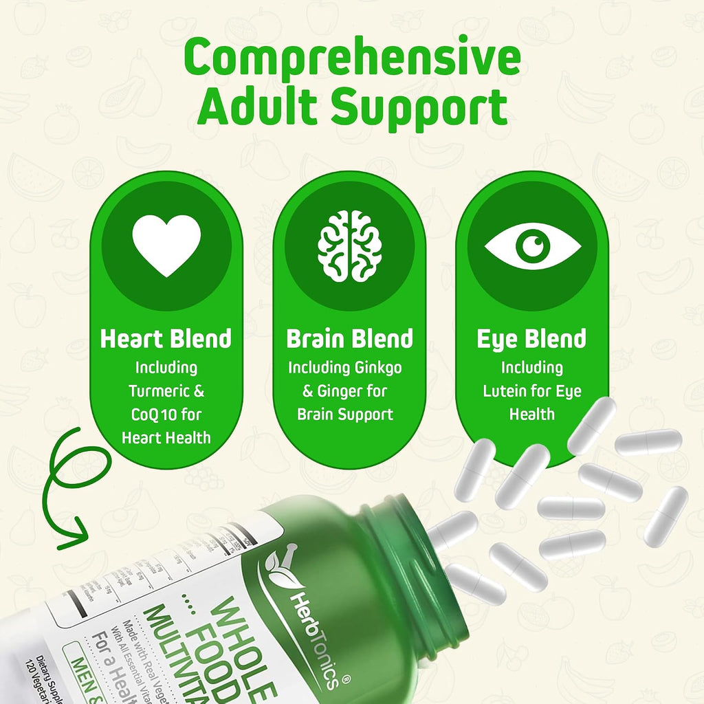 Herbtonics Multivitamínico Vegano Completo para Hombres y Mujeres - 120 Cápsulas