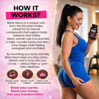 Maca Negra Auténtica para Aumento de Glúteos, 600 mg, 100 Cápsulas - Curvy Fruit